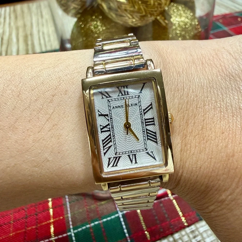 Anne Klein Two-Tone Rectangular Watch - Picture 2 of 9